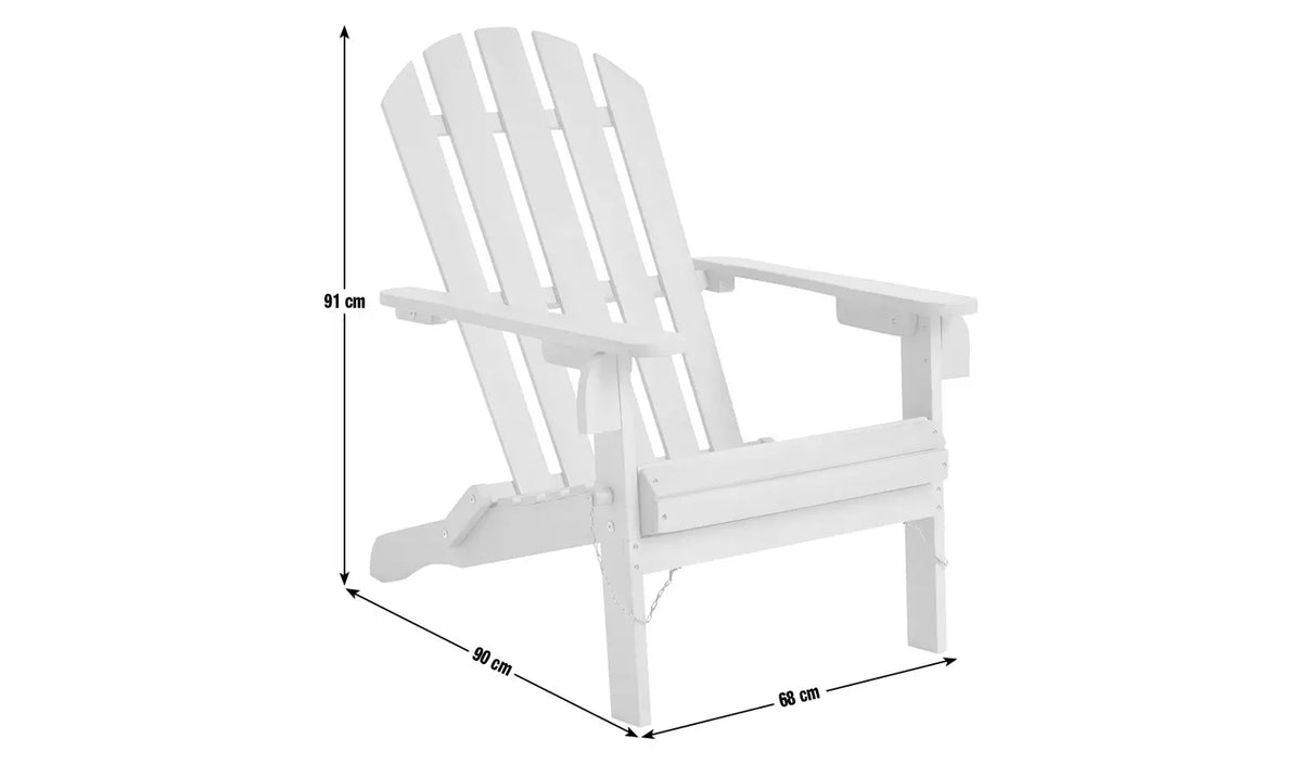 Home Adirondack Wooden Garden Chair - Natural