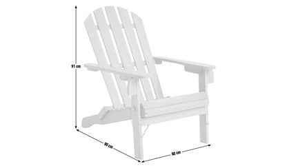 Home Adirondack Wooden Garden Chair - Natural
