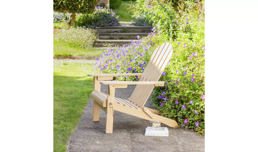 Home Adirondack Wooden Garden Chair - Natural