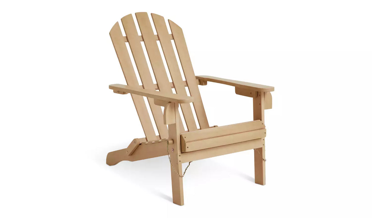 Home Adirondack Wooden Garden Chair - Natural