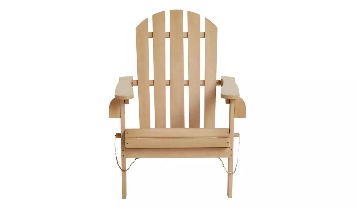 Home Adirondack Wooden Garden Chair - Natural