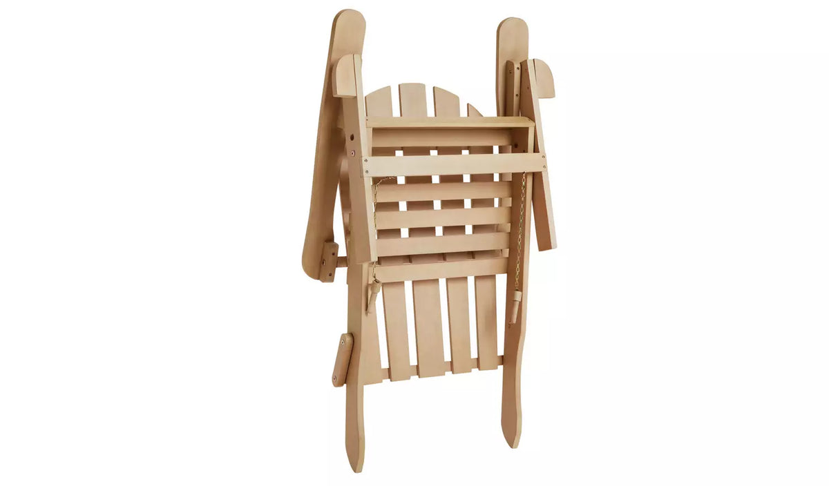 Home Adirondack Wooden Garden Chair - Natural