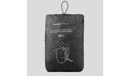 Decathlon Travel Waterproof Foldable Backpack 20L - Black
