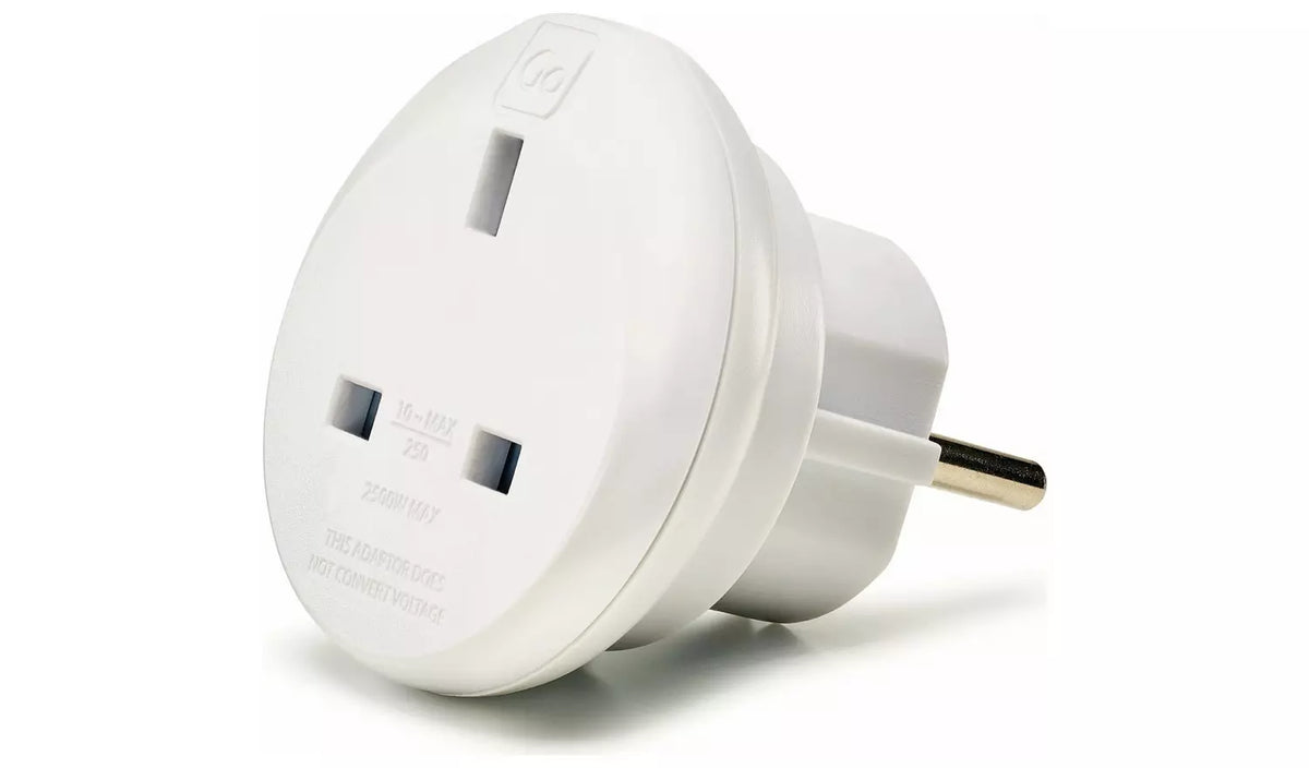 Go Travel UK to Europe Travel Adaptor - Set of 2