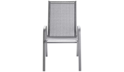 Home Sicily Set of 2 Stacking Garden Chairs - Grey