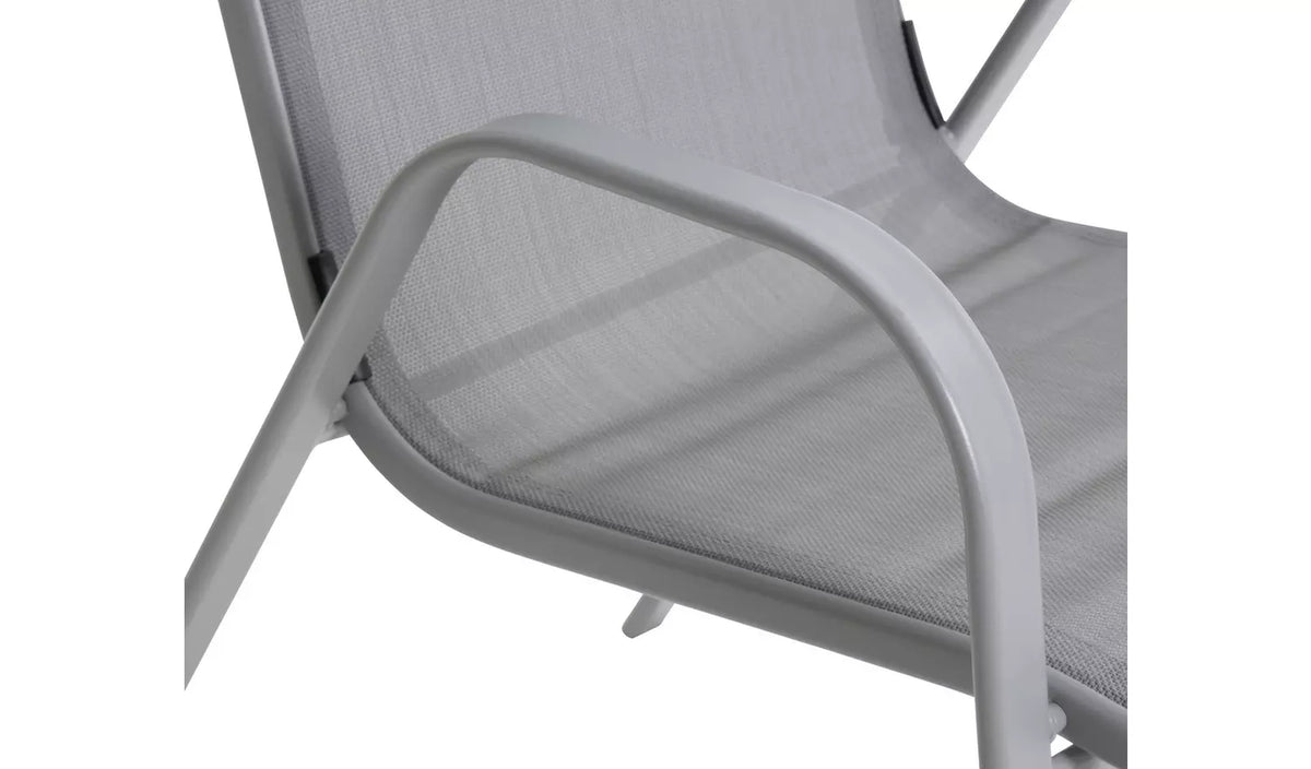 Home Sicily Set of 2 Stacking Garden Chairs - Grey