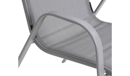 Home Sicily Set of 2 Stacking Garden Chairs - Grey