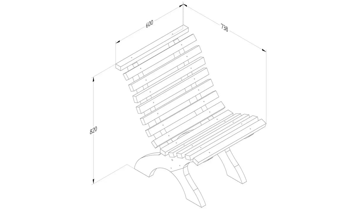 Forest Garden Kuba Wooden Garden Chair - Natura