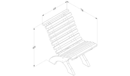 Forest Garden Kuba Wooden Garden Chair - Natura