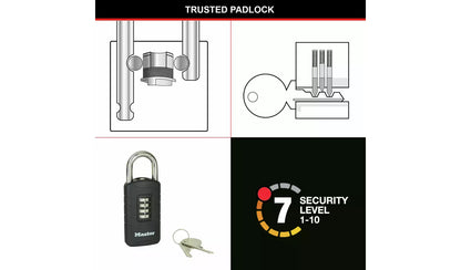Master Lock 656EURDBLK Outdoor Combination Padlock with Key