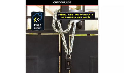 Master Lock 656EURDBLK Outdoor Combination Padlock with Key
