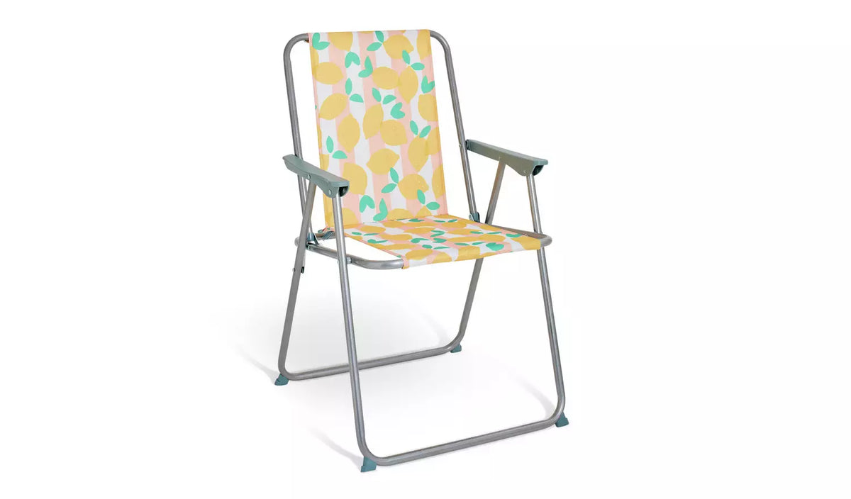 Home Folding Metal Garden Chair - Lemon