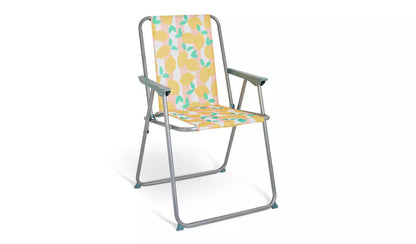 Home Folding Metal Garden Chair - Lemon