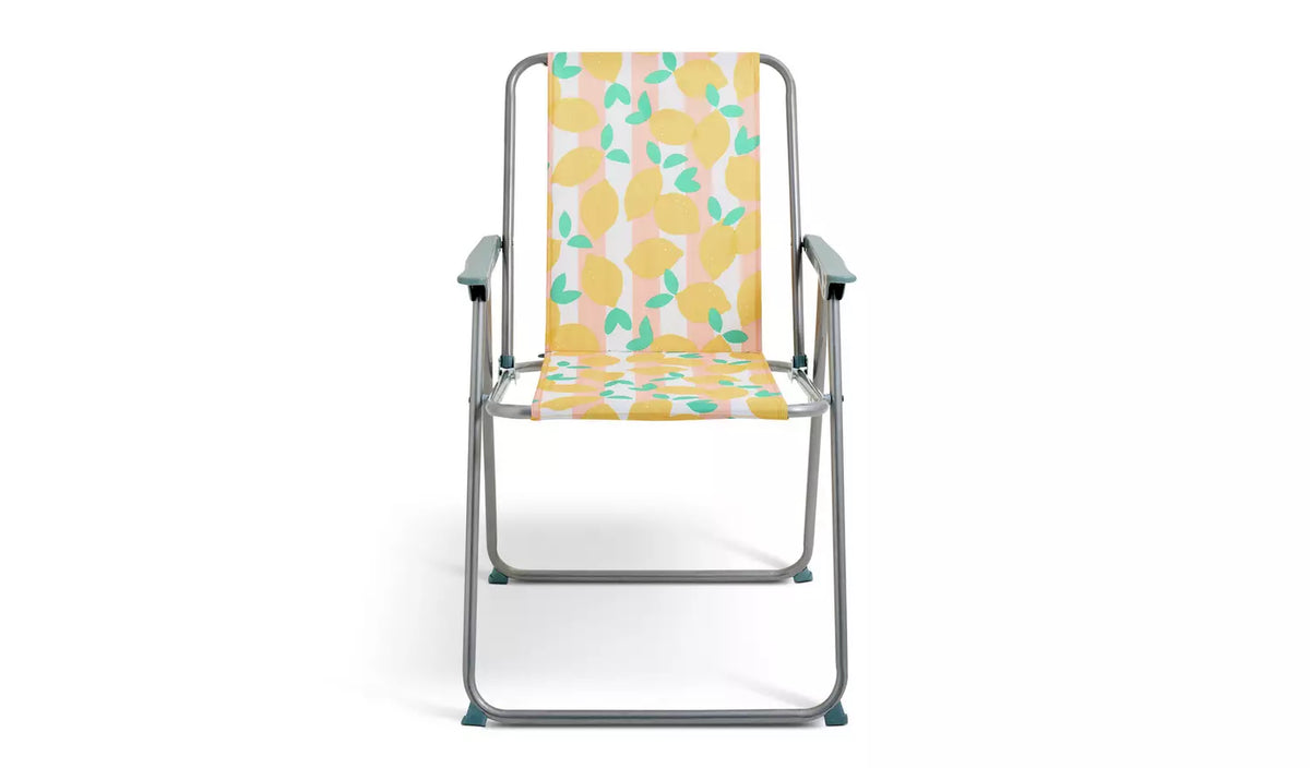 Home Folding Metal Garden Chair - Lemon