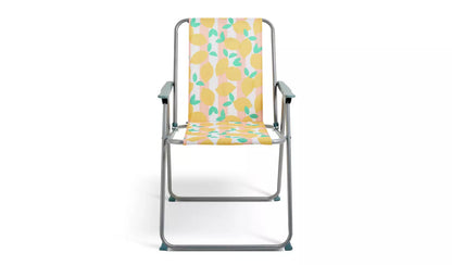 Home Folding Metal Garden Chair - Lemon