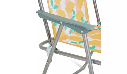 Home Folding Metal Garden Chair - Lemon