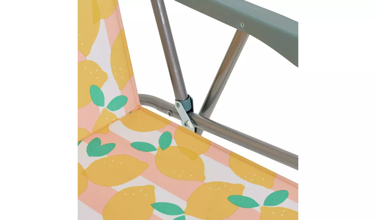 Home Folding Metal Garden Chair - Lemon