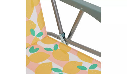 Home Folding Metal Garden Chair - Lemon