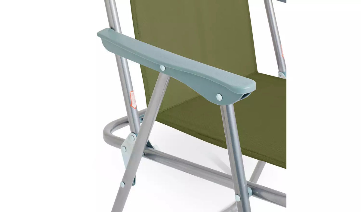 Home Folding Metal Garden Chair - Green