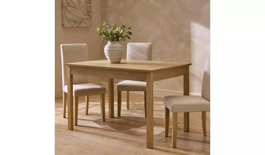 Home Sendi Extend wood effect 4-6 Dining Table - Natural