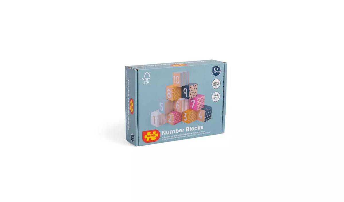 Bigjigs Toys Wooden Number Blocks - 6 Months