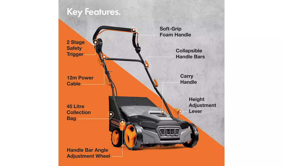 VonHaus Corded Artificial Grass Brush - 1800W