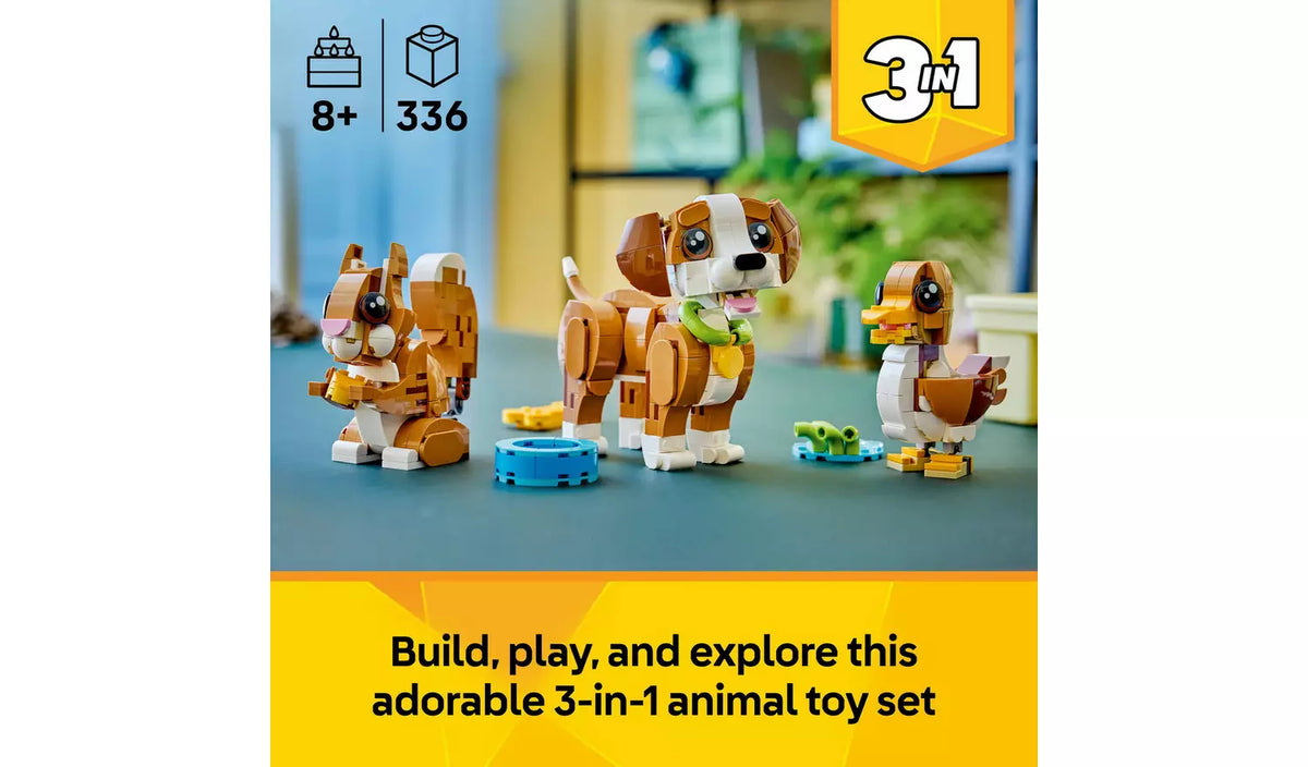 LEGO Creator 3in1 Cute Animals: Playful Puppy Dog Toy