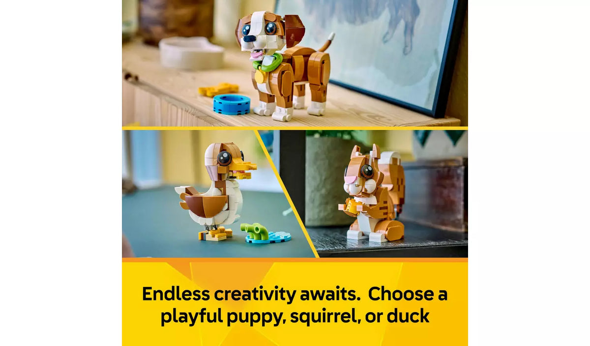LEGO Creator 3in1 Cute Animals: Playful Puppy Dog Toy