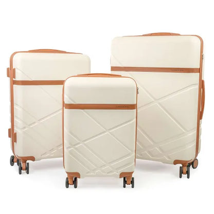 London Fog Eton 30'' Large Hard Shell Suitcase in Cream