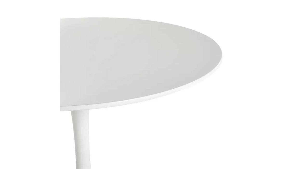 4 Seater Round Dining Table - White