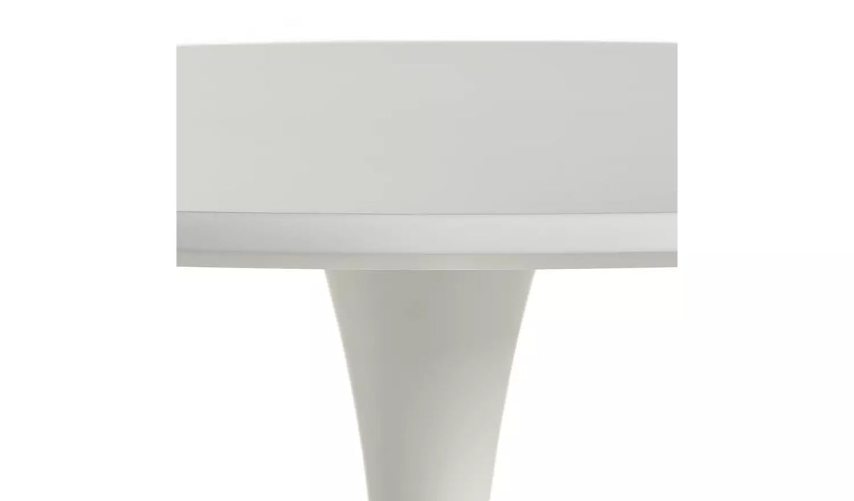 4 Seater Round Dining Table - White
