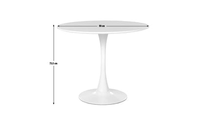 4 Seater Round Dining Table - White