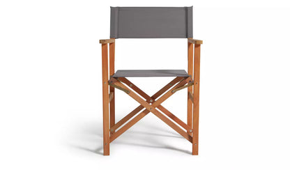 Folding Wooden Garden Director Chair - Charcoal