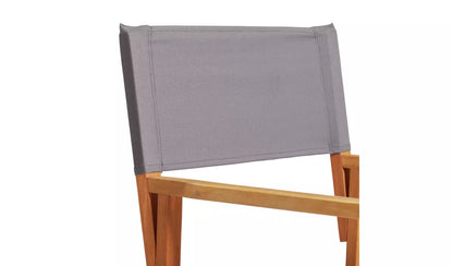Folding Wooden Garden Director Chair - Charcoal