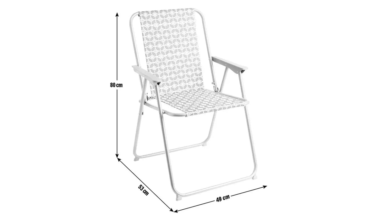 Folding Metal Garden Chair - Charcoal