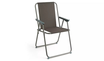 Folding Metal Garden Chair - Charcoal