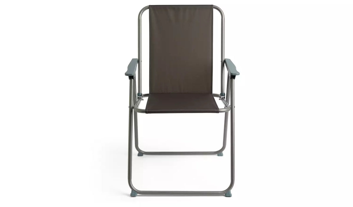 Folding Metal Garden Chair - Charcoal