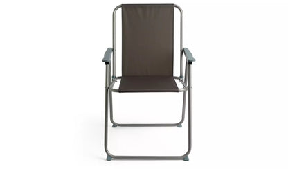Folding Metal Garden Chair - Charcoal