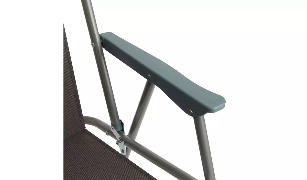 Folding Metal Garden Chair - Charcoal