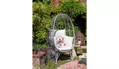 Habitat Kora Rattan Effect Garden Egg Chair - Grey