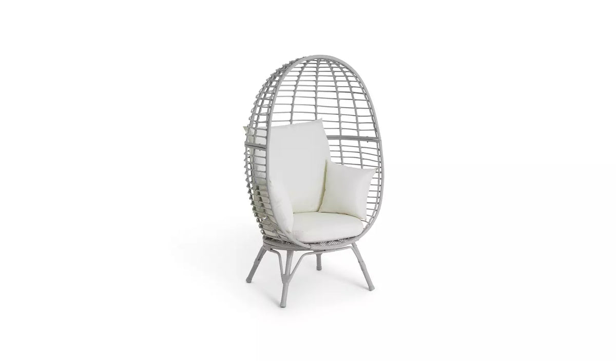 Habitat Kora Rattan Effect Garden Egg Chair - Grey