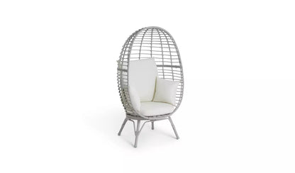 Habitat Kora Rattan Effect Garden Egg Chair - Grey