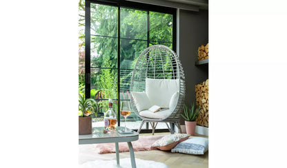 Habitat Kora Rattan Effect Garden Egg Chair - Grey