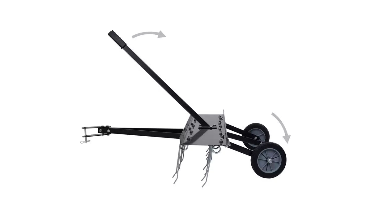 Walplus Steel Scarifier for Ride-on Mower - Black - 102 x 85 x 37 cm