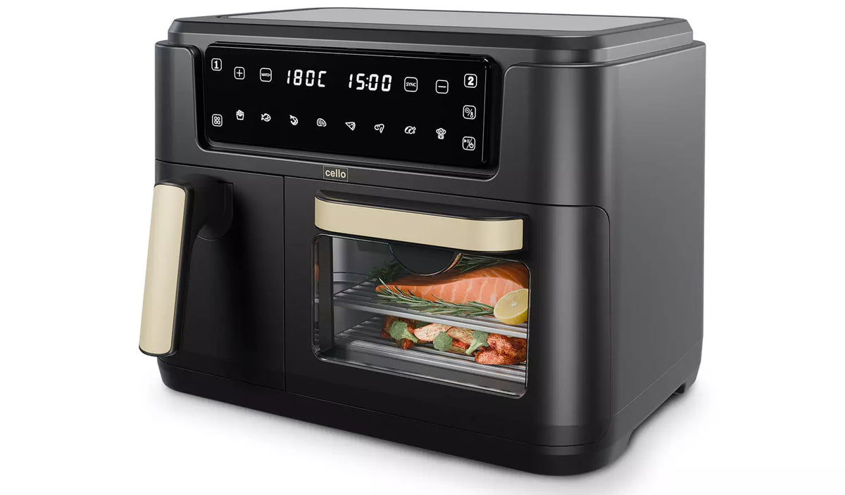 Cello 2-in-1 Double Airfryer and Home Oven - Ash Black